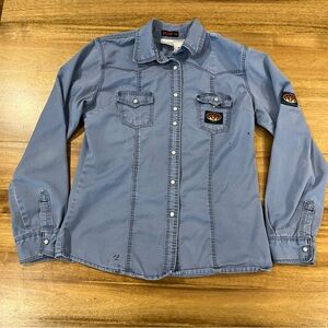 Rasco FR Pearl Snap Canvas Shirt Women S Flame Fire Resistant Workwear Utility